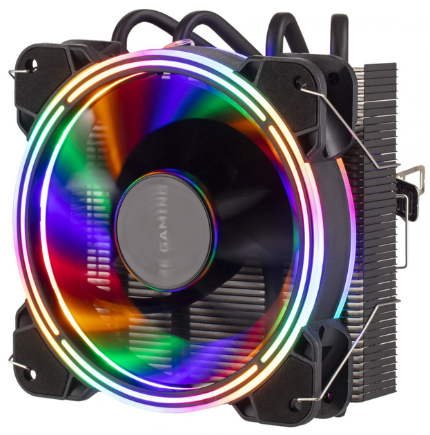 Процесорний кулер 2E GAMING AIR COOL (AC120T4) RGB,775,115X,1366, FM1,FM2,AM2,AM2+,AM3,AM3+,AM4, 120мм, 2510-4 pin, TDP 130W - изображение 1