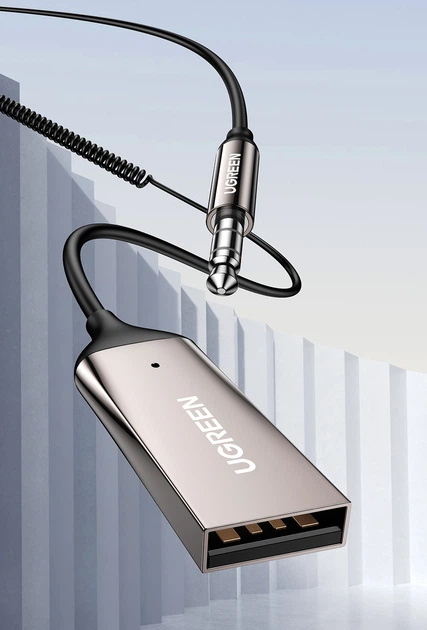 Bluetooth-ресивер Ugreen CM309 Bluetooth Car Receiver Aux with Mic Space Gray (UGR-70601) - Фото 4 Bluetooth-ресивер Ugreen CM309 Bluetooth Car Receiver Aux with Mic Space Gray (UGR-70601) - изображение 4