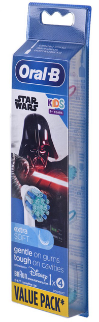 Насадки для електричної зубної щітки Oral-B Star Wars Kids 4 шт (4210201388449) - зображення 3