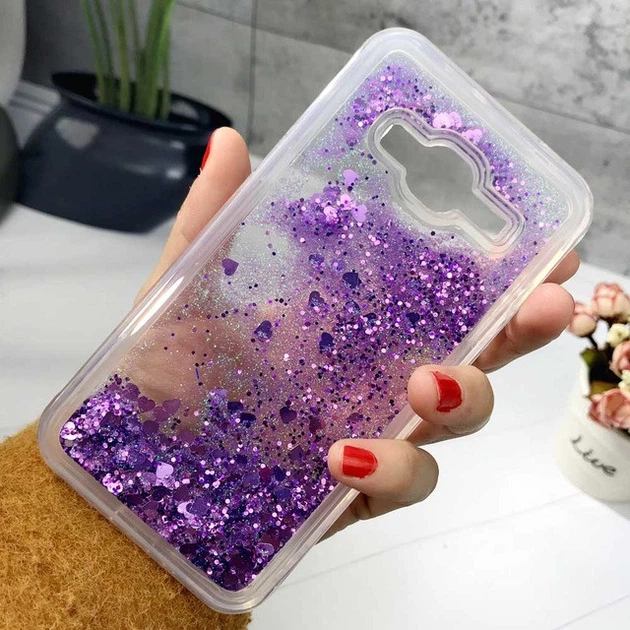 Чехол Glitter для Samsung Galaxy J7 2015 / J700 Бампер Жидкий блеск фиолетовый - Фото 1 Чехол Glitter для Samsung Galaxy J7 2015 / J700 Бампер Жидкий блеск фиолетовый - изображение 1