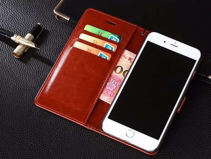 Чехол Idewei для iPhone 6 Plus / 6s Plus книжка кожа PU с визитницей коричневый - изображение 4