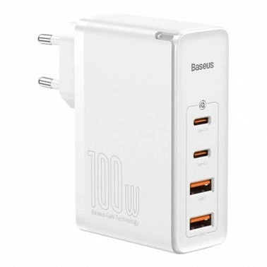 Зарядний Пристрій Baseus GaN2 Pro Quick Charger 2USB / 2Type-C / QC 4.0 + PD 3.0 100W / 5A + Кабель Type-C to Typc-C 100W / 5A / 1M (CCGAN2P-L02) White - Фото 3 Зарядний Пристрій Baseus GaN2 Pro Quick Charger 2USB / 2Type-C / QC 4.0 + PD 3.0 100W / 5A + Кабель Type-C to Typc-C 100W / 5A / 1M (CCGAN2P-L02) White - зображення 3
