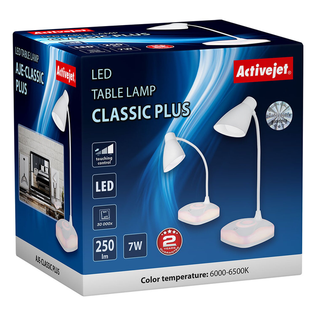 Lampa stołowa Activejet CLASSIC PLUS 7W 250lm 6000K 5V USB z baterią 1000mAh biała - obraz 11