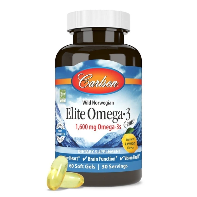 Омега 3 Carlson Labs, Elite Omega-3, 1600 мг, 60 капсул - зображення 4