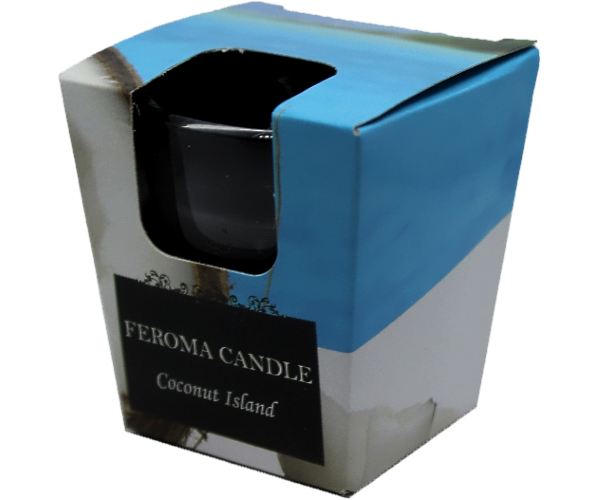 Черная свечка в стопке TM FEROMA CANDLE. Запах Coconut Island - изображение 2