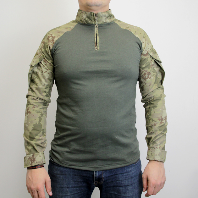 Бойова сорочка Убакс (розмір S) тактична футболка з довгим рукавом UBACS чоловіча армійська кофта з замком олива + мультикам убокс - зображення 1