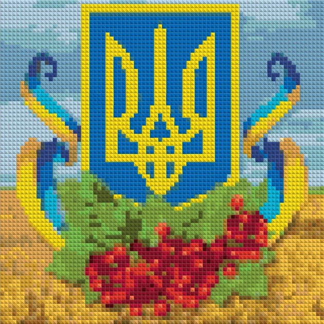 Набор алмазной мозаики Герб з калиной, 20х20 см - изображение 2