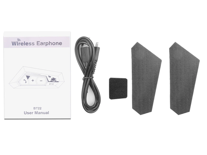 Мотогарнитура BT-22 Bluetooth 5.0 для мотоциклетного шлема с микрофоном Черный - изображение 7
