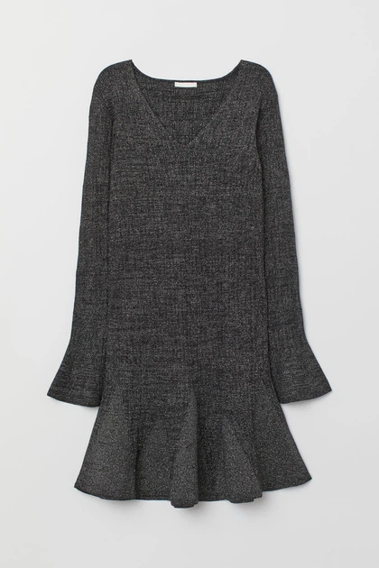 Платье H&M XS черный блеск 2001716662 - Фото 1 Платье H&M XS черный блеск 2001716662 - изображение 1