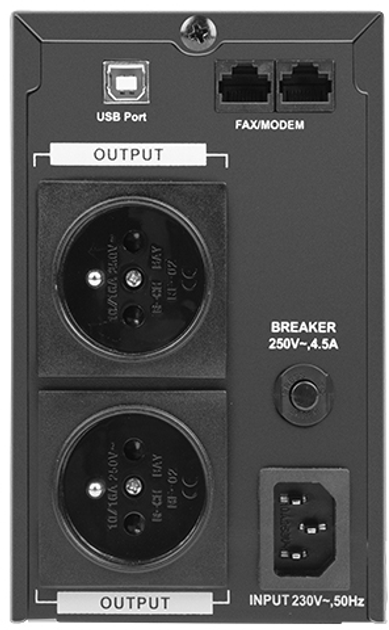 ДБЖ Armac Office Line-Interactive 650VA LCD PL metal (O/650E/PSW) - зображення 4