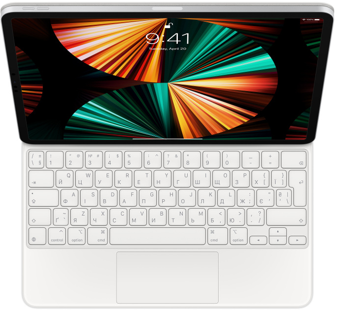 Apple Magic Keyboard Cover do iPada Pro 12.9 (5. generacji) rosyjski biały (MJQL3RS/A) - obraz 1