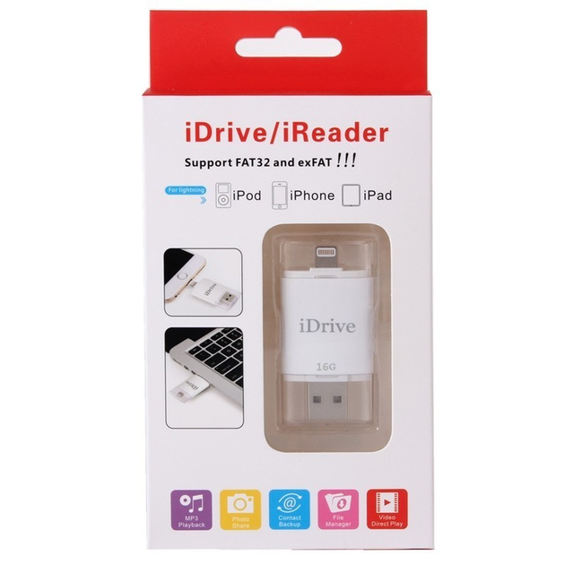 USB флешка iDrive iReader Flash Memory Stick 16GB 8 Pin для iPhone 6, 6s, iPhone 6 Plus, 6s Plus, iPhone 5, 5C, 5S - Фото 4 USB флешка iDrive iReader Flash Memory Stick 16GB 8 Pin для iPhone 6, 6s, iPhone 6 Plus, 6s Plus, iPhone 5, 5C, 5S - изображение 4