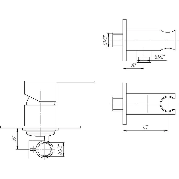 Змішувач гігієнічний TOPAZ BARTS TB-G 07735-H36, Змішувач для біде Topaz - зображення 4