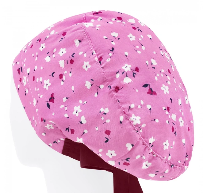 Медицинская шапочка женская HeadwearUniverse универсальная принт Цветы гипсофила - изображение 2
