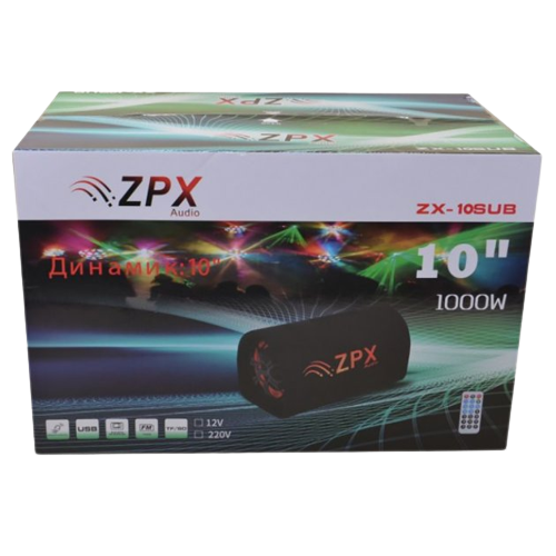 Акустическая система активный сабвуфер бочка 10 см 1000W ZPX