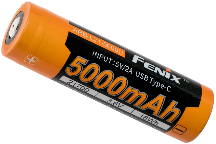 Аккумулятор 21700 Fenix ARB-L21-5000U usb Type-C зарядка - изображение 3