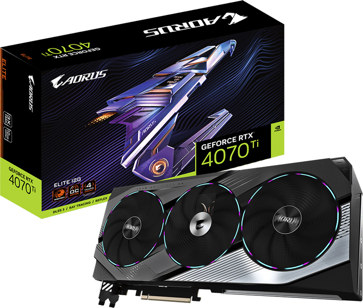 Gigabyte PCI-Ex GeForce RTX 4070 Ti Aorus Elite 12GB GDDR6X (192bit) (2655/21000) (HDMI, 3 x DisplayPort) (GV-N407TAORUS E-12GD) - obraz 9