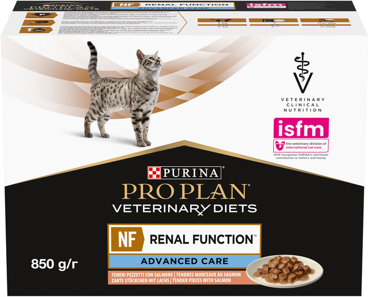 Mokra karma dla kotów z problemami nerek PURINA Pro Plan Vet Renal z łososiem - saszetki 10x85g (7613287873699) - obraz 2