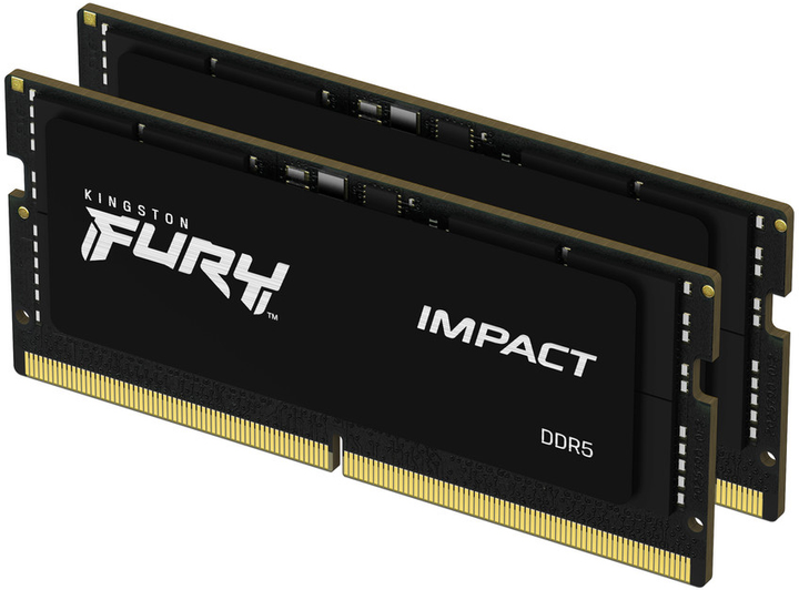 RAM Kingston Fury SODIMM DDR5-5600 32768MB PC5-44800 (zestaw 2x16384) Impact 1Rx8 czarny (KF556S40IBK2-32) - obraz 1