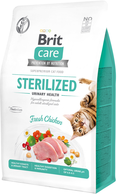 Сухий корм для стерилізованих котів Brit Care Cat GF Sterilized Urinary Health з куркою 400 г (8595602540747) - зображення 1