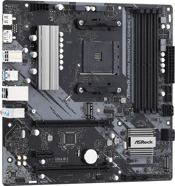 Материнська плата ASRock A520M Phantom Gaming 4 (sAM4, AMD A520, PCI-Ex16) - зображення 2