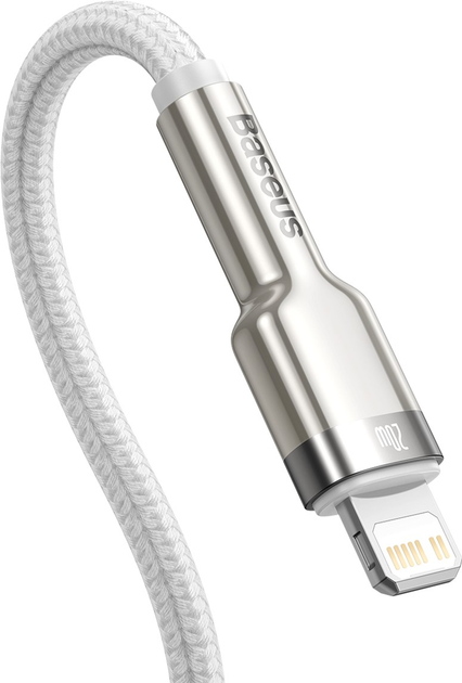 Кабель Baseus Cafule Metal Type-C to Lightning PD 20W 1 м White (CATLJK-A02) - зображення 4