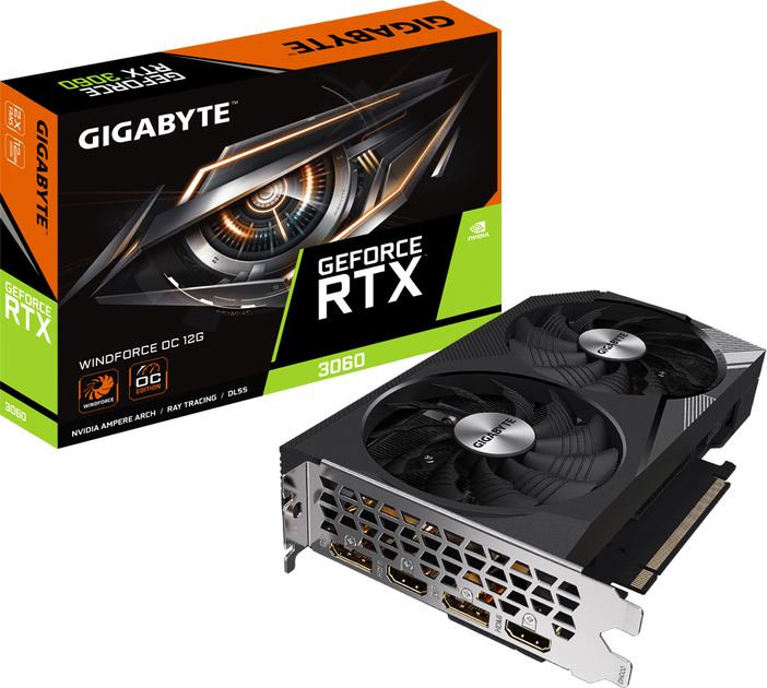 Karta graficzna Gigabyte PCI-Ex GeForce RTX 3060 Windforce OC 12G 12GB GDDR6 (192bit) (1792/15000) (2 x HDMI, 2 x DisplayPort) (GV-N3060WF2OC-12GD) - obraz 8