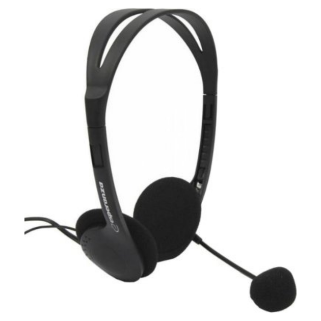 Гарнітура Esperanza Headset EH102 Black з мікрофоном провідні Чорні - Фото 1 Гарнітура Esperanza Headset EH102 Black з мікрофоном провідні Чорні - зображення 1