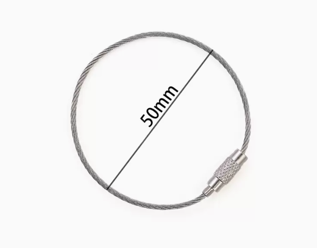 Металеве кільце тросик брелок для ключів Rope Ring 50мм - Фото 2 Металеве кільце тросик брелок для ключів Rope Ring 50мм - изображение 2