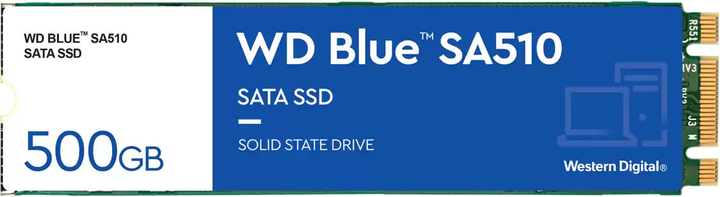 SSD диск Western Digital Blue SA510 500GB M.2 PCIe 3.0 x4 NAND TLC (WDS500G3B0B) - изображение 1