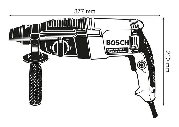 Перфоратор мережевий Bosch Professional GBH 2-26 DRE, 2,7 Дж, 800 W, 4000 уд, хв, валіза (0611253708) - зображення 9