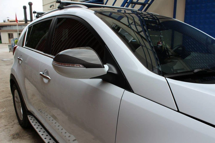 Накладки на зеркала для Kia Sportage 2010-2015, карбон - изображение 5