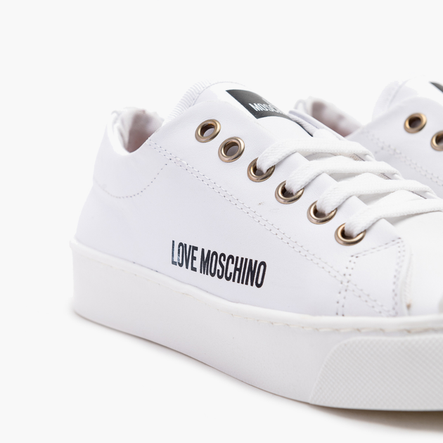 Trampki damskie skórzane Love Moschino JA15473G0EIE-0100 40 (24 cm) Białe (8054400639881) - obraz 4
