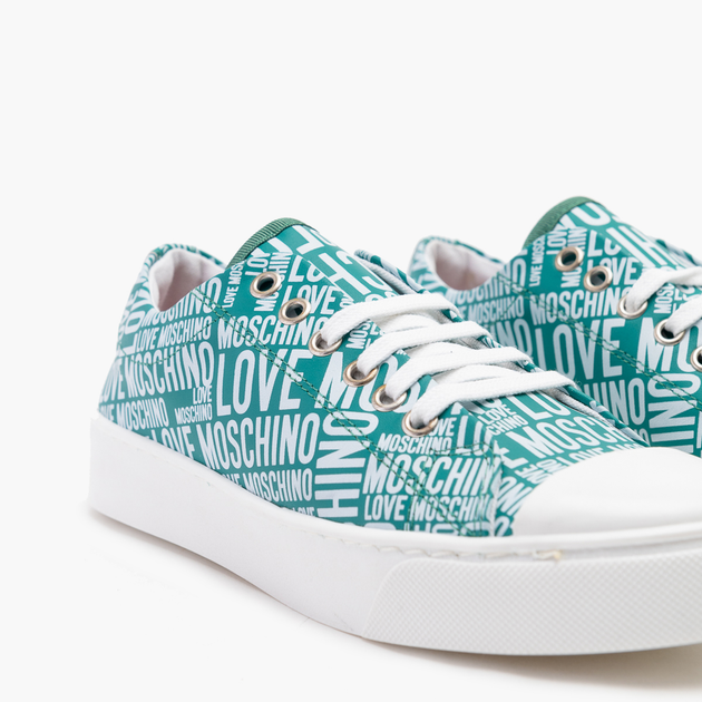 Жіночі кеди низькі Love Moschino JA15493G0EJE0-80A 38 (23 см) Зелені (8054400664869) - зображення 4