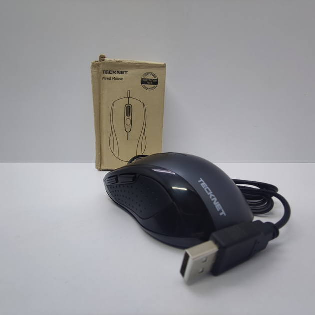 Компьютерная Мышь Проводная USB Tecknet EUM01888 Grey (DT), б/У - изображение 2