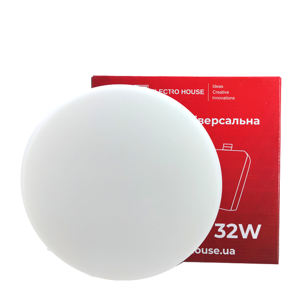 LED панель универсальная круглая Ø220 мм 32Вт, нейтральный белый 4000К, 3200 Лм EH-PU-32R Electro House - изображение 1