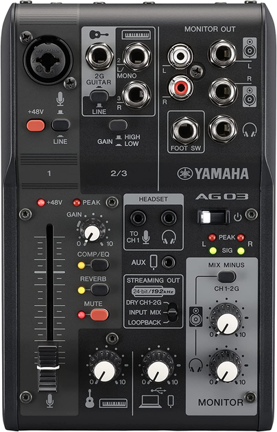 DJ機材 YAMAHA AG03 MK2 black Amazon | Yamaha AG03MK2 ブラックライブストリーミングキット