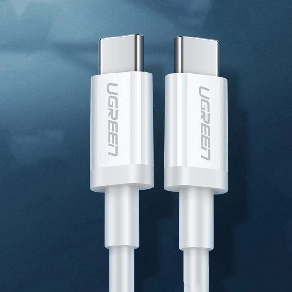 Kabel Ugreen US264 USB Type-C to USB Type-C 60 W ABS Cover 3 A 0.5 m White (6957303865178) - obraz 3