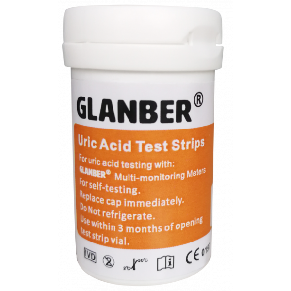 Тест-полоски мочевой кислоты для глюкометра 25 штук GLANBER - изображение 1