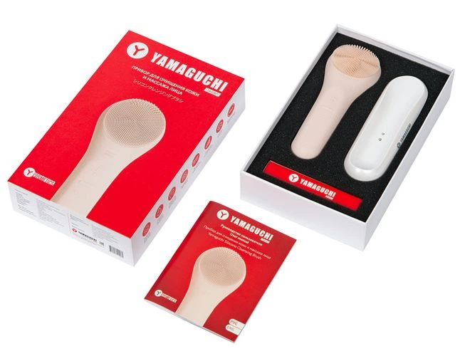 Прибор для очищения кожи и массажа лица Yamaguchi Silicone Cleansing Brush Beige (US01902) - изображение 7