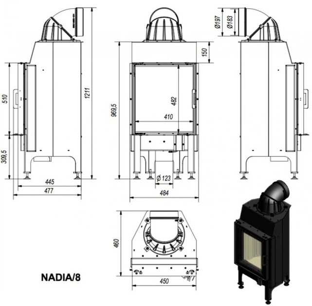 Каминная топка Kratki Nadia 8 - изображение 3
