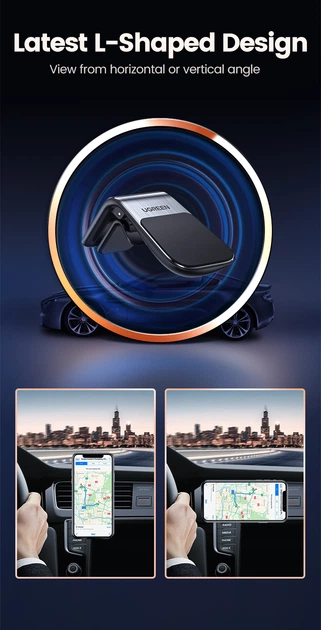 Автотримач для телефону Ugreen LP290 Waterfall-Shaped Magnetic Black (6957303893171) - зображення 5