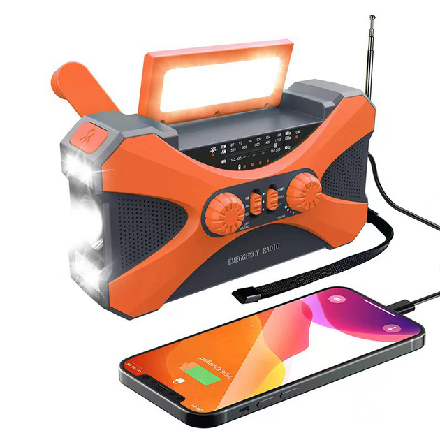 Динамо-фонарик KAYINOW 280F 10000 mAh Orange Led с радиоприемником и ...