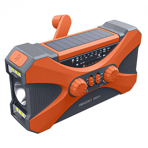 Динамо-фонарик KAYINOW 280F 10000 mAh Orange Led с радиоприемником и павербанком - изображение 5