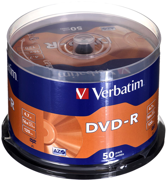 Verbatim DVD-R 4,7 GB 16x Cake Box 50 шт (43548) - зображення 1