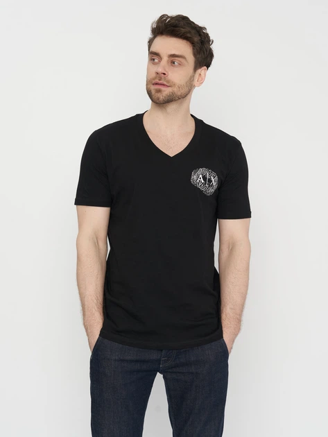 Футболка хлопковая длинная мужская Armani Exchange 11006.1 S Черная - Фото 1 Футболка хлопковая длинная мужская Armani Exchange 11006.1 S Черная - изображение 1