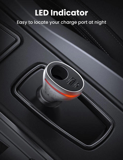 Автомобільний зарядний пристрій Ugreen CD204 Car Charger 2 x USB Silver (6957303867127) - зображення 6