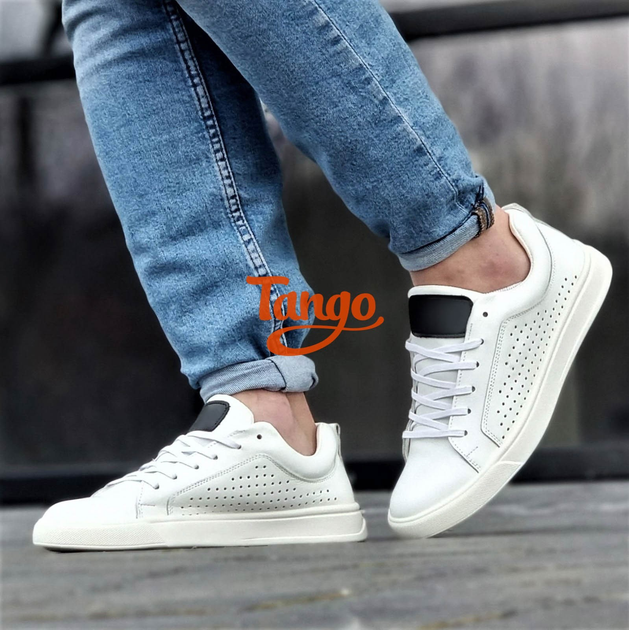 Кеды мужские белые 42р 27,5 см кожаные качественные летние кроссовки ...