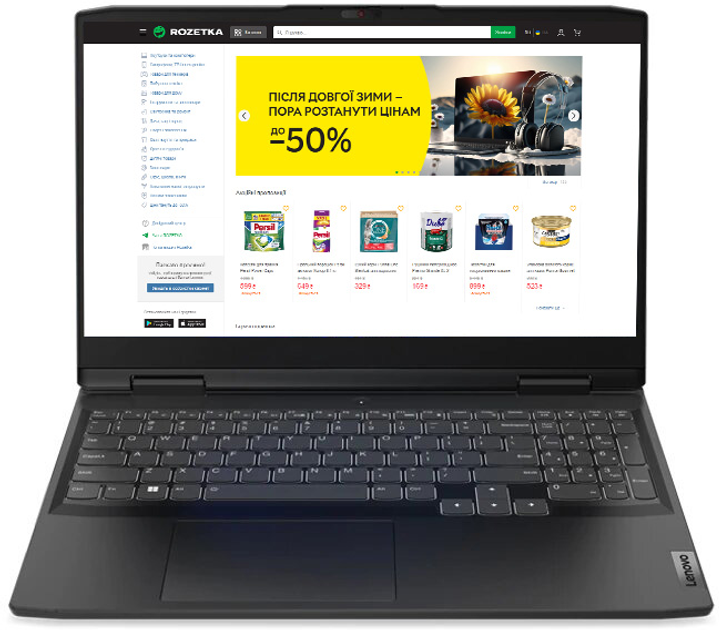 Ноутбук Lenovo IdeaPad Gaming 3 15IAH7 (82S900UGRA) Onyx Grey / Intel ...