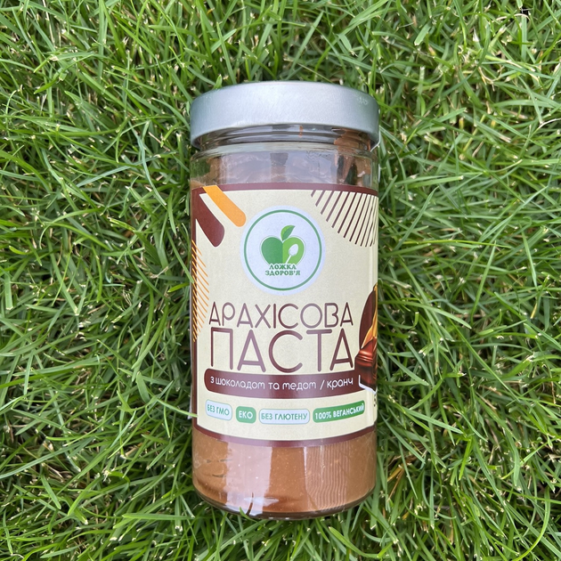 Паста Арахисовая "Ложка Здоровья" с медом и какао бобами тертыми ...